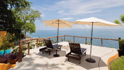 Terrace/patio at Oceanfront 15 Bedroom Villa For 28 Guests