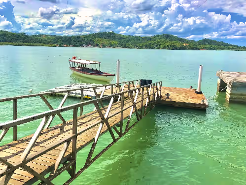 Lake at A Paradisiac Solar Island in Bahia, Brazil with Helipad