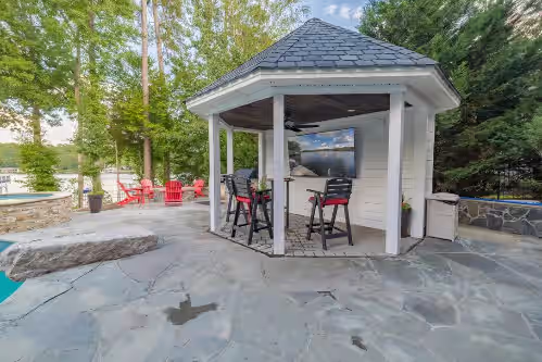 Watch your favorite game on one of the two outdoor TV's (1 of 15 on property). at #1 rated overall Lake House in Eastern US