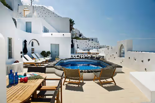 Pool at Antelmi luxury Private Villa On The Caldera Cliff In FirostefaniFira Santorini