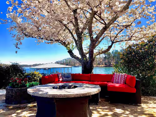 Terrace/patio at " Estate on the Lake" 7 BR/7 BA, 6 Suites, Over 8,400 Square Feet! Private Pool
