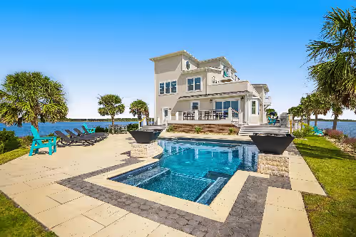 Luxurious private island home with pool, wraparound deck, & firepit, photo 4