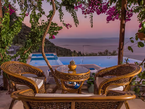 Pool at Golden July Luxury Villa. An estate in Greece for unforgetable holidays