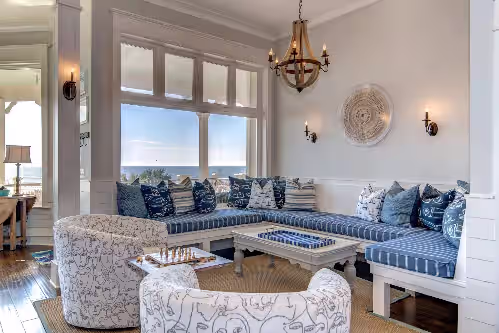 Secondary living room at Sea Spray- 400 Ocean Blvd.~ Oceanfont! Six Bedroom, Sleeps 15, Private Pool/Hot Tub