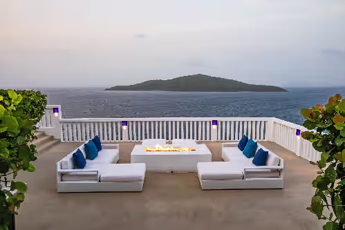 Terrace/patio at Villa Santorini: PRIVATE 10,000 SF Cliffside Mansion