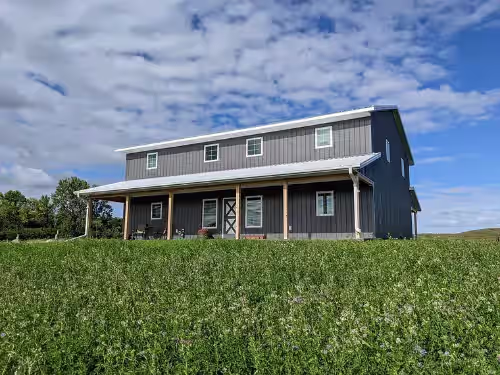 The Bison Ranch Lodge: rural seclusion on a real, working bison ranch.