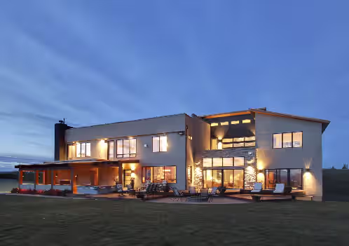 Entertaining custom home with 180 degree views of the Rocky Mountains