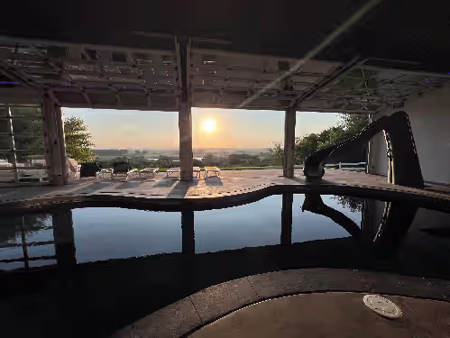 Family-Friendly Nebraska Estate with Scenic Pool, Gym, Theater & Fire Pit Fun