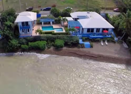 Arial view of the villa estate at Oceanfront Luxury Villa with privacy, ocean access, views