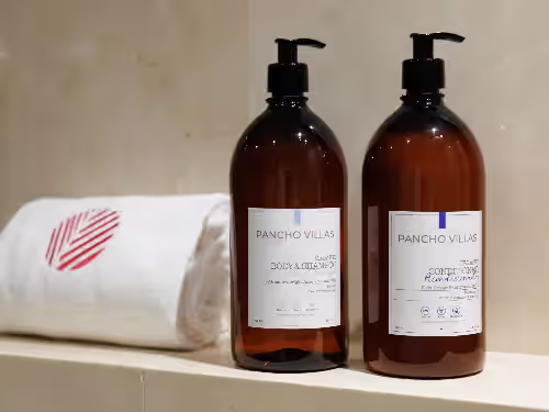 Bathroom amenities at Villa Luna Suites