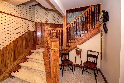 Interior at 8 BR/8b Luxury Mtn Lodge on Fall River, 8,500 sq ft living space, 2 1/2 Acres
