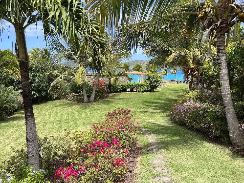 Walk from the house to water at Caribbean Castaway