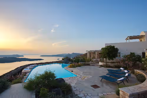 Dusk at The Dome House: stunning sea views, garden, pond and squash court