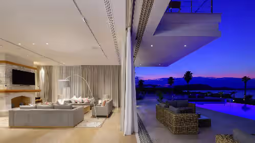 Interior at Beachfront Villa Natalia with Two Private Pools