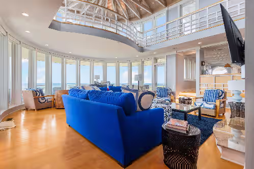 Interior at Lake Michigan beach home. Saugatuck. Heated pool, hot tub, 8 bedrooms. 9 baths