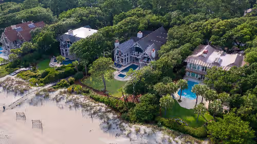 Exterior at Ocean Front family-friendly house with amazing views on Gold Coast in Sea Pines