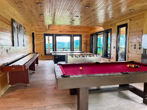 Game room at Incredible Views, Arcade, Sauna/Steam/Spa @ NC's Most Epic Home @Peachtree Ridge